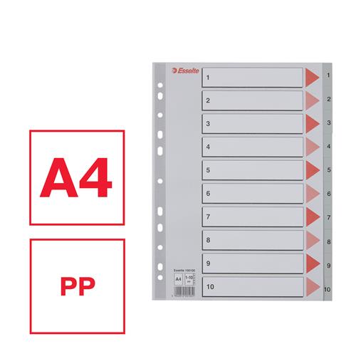 Register PP A4 1-10 grå