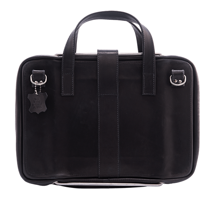 R-Go Viva 15.6\'\' Laptop bag Full Grain Leather, Black