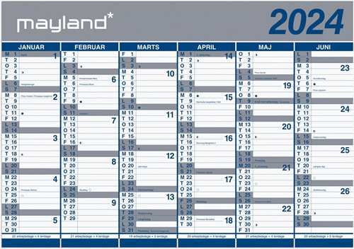 Mayland Kæmpekalender | 2024 | 2x6 mdr. | Papir |