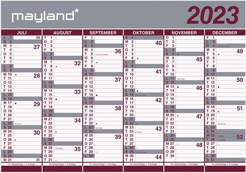 Mayland 23/24 Vægkalender | Vendbar | 2x6 mdr. |