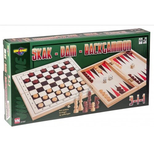 3-i-1 skak, dam og backgammon