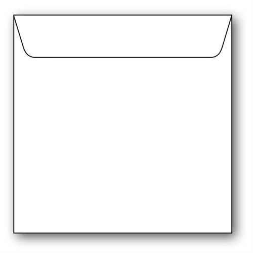 Kvadratiske Kuverter 5pk Hvid