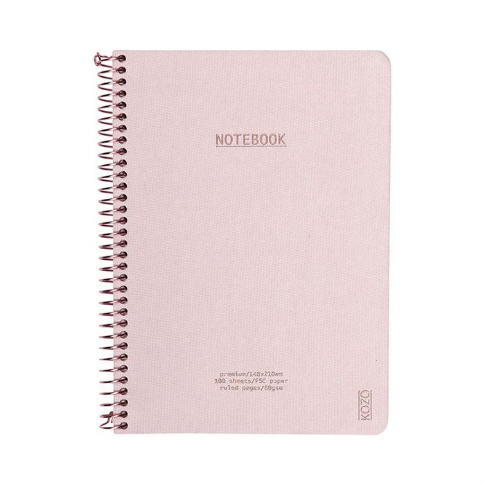 Premium notebook A5, lyserød