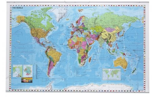 Vægkort Verden | 137x87cm |