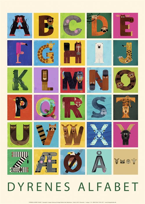 Dyrenes alfabet - PLAKAT