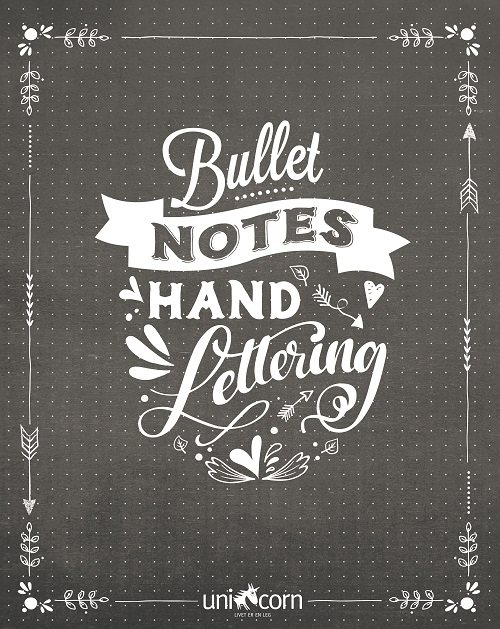 Bullet notes hand lettering 