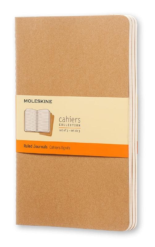 Moleskine Ruled Cahier L - Kraft Cover (3 Set)