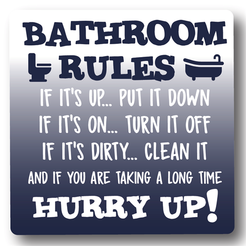 Citatmagnet Bathroom Rules