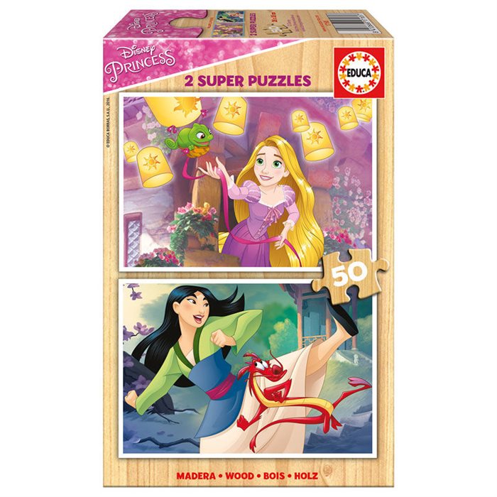 Disney Prinsesse Træpuslespil - 2x50 brikker