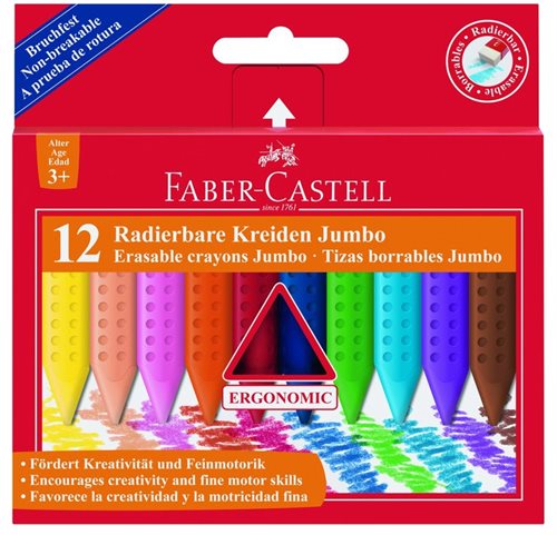 Faber Castell 12 Erasable Jumbo Grip Crayons
