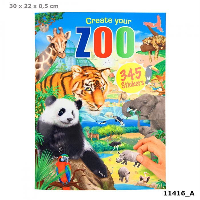 Create Your Zoo aktivitetsbog med stickers