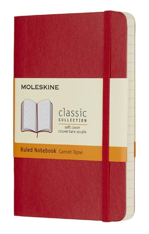 Moleskine Classic Scarlet Red Pocket Ruled Softcover Notebook