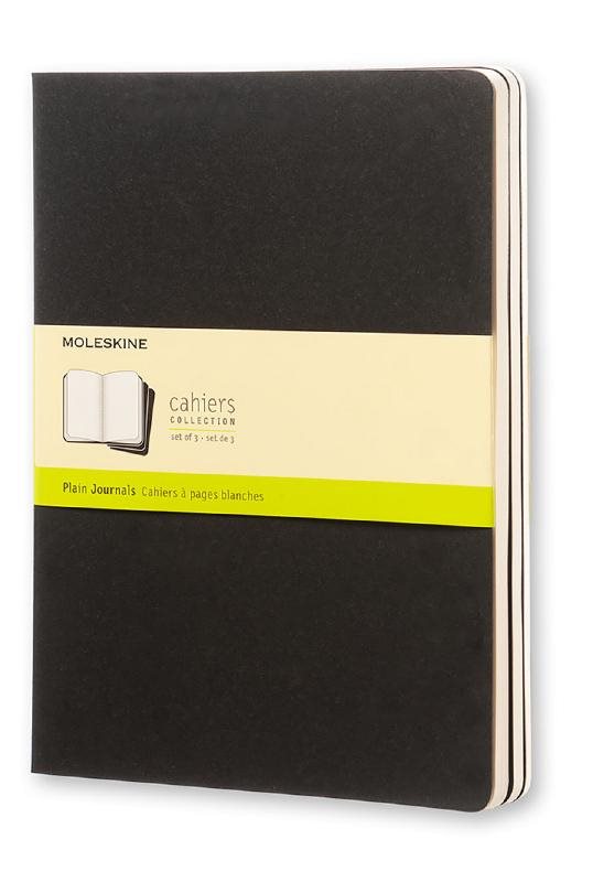 Moleskine Plain Cahier Xl - Black Cover (3 Set)