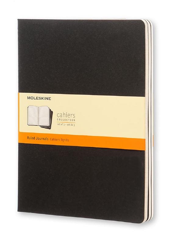 Moleskine Ruled Cahier Xl - Black Cover (3 Set)