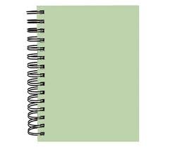 Notesbog A5, grøn, spiralbundet, lineret