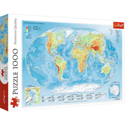 Physical map of the world - 1000b