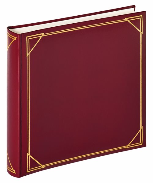 Fotoalbum rød m/guld - 100 hvide blanke sider - 30x30 cm - Walther design