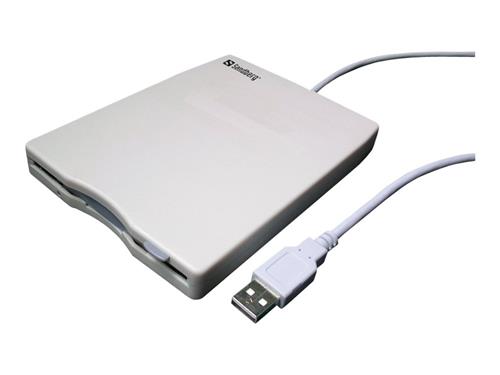 USB Floppy Mini Reader, White/Grey