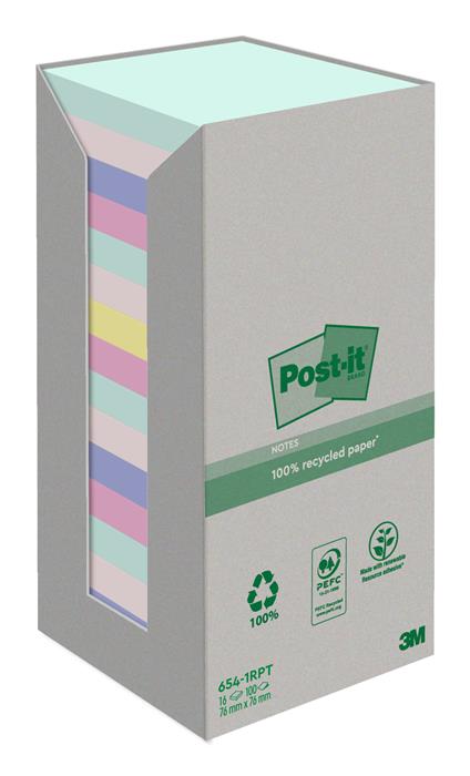 Post-it Recycled mix colors 76x76 100sh (16)