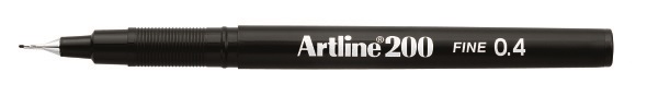 Fineliner Artline 200 Fine 0.4 sort