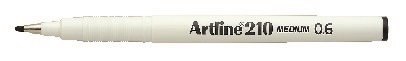 Fineliner Artline 210 M 0.6 sort