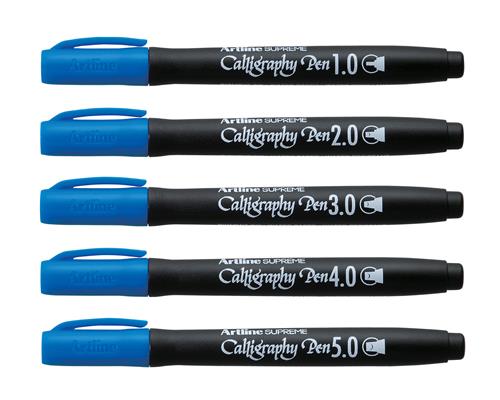 Artline Supreme Calligraphy Pen 5/set blue