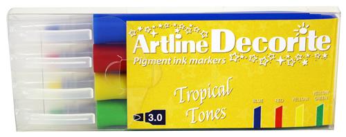 Artline Decorite Flat Tropical 4-sæt