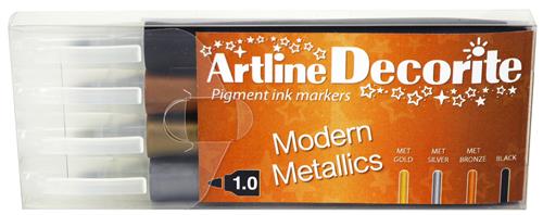 Artline Decorite bullet Modern metallic 4-sæt