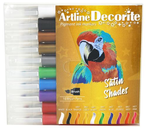 Artline Decorite brush metallic 10-sæt