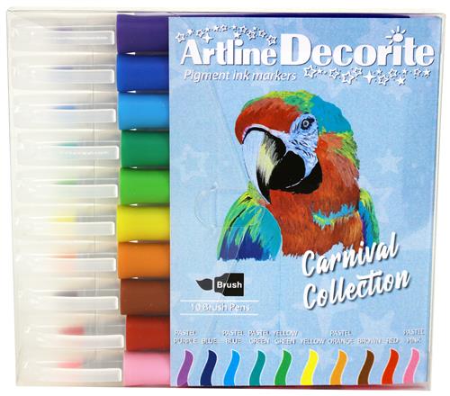 Artline Decorite brush pastel 10-sæt