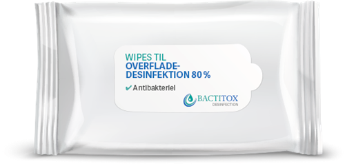 Bactitox Wipes til overfladedesinfektion 80% (20 stk pakke)