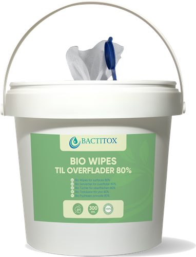 Bactitox Bio Wipes til overfladedesinfektion 80% (300 stk/sp