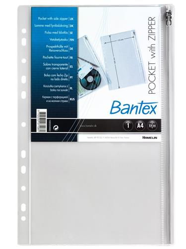 Bantex lynlåslomme 17,5 x 30,5 cm PVC 0,14 mm (10)