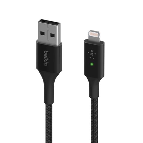 Smart LED USB-A to Lightning Cable, Black