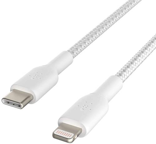 Belkin USB-C to Lightning Braided, White (1m)