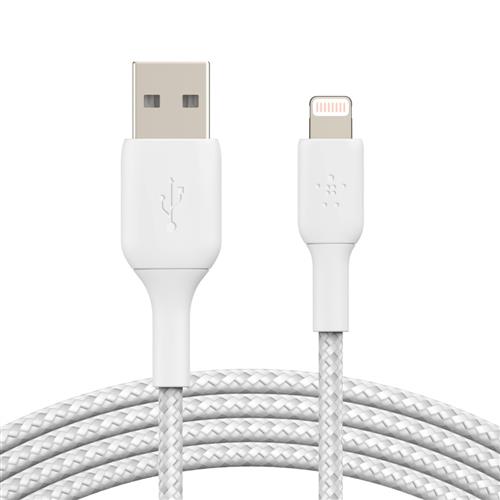 Belkin USB-A to Lightning Braided, White (1m)