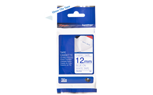 TZe tape 12mmx3m fabric tape blue/white