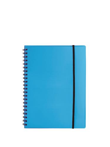 Notesbog A5 plast med spiralryg blå