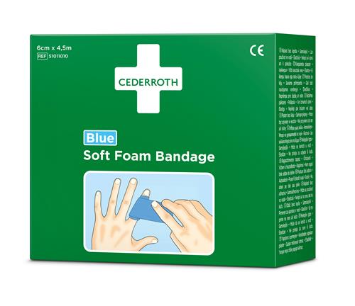 Soft Foam Bandage Blå 6cmx4,5m