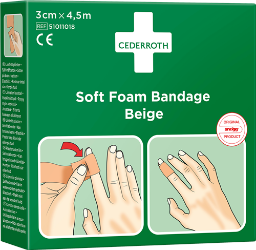 Soft Foam Bandage Beige 3cm x 4,5m