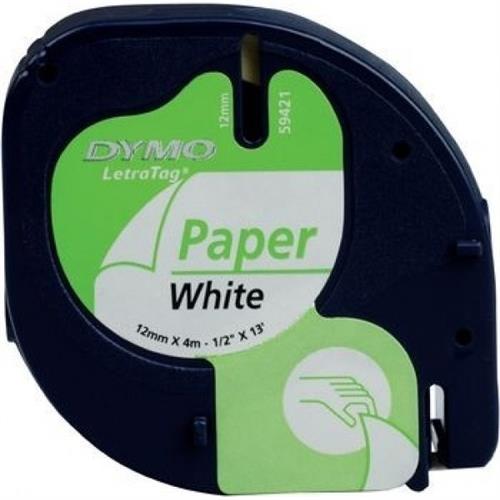 Tape LetraTag paper 12mmx4m white
