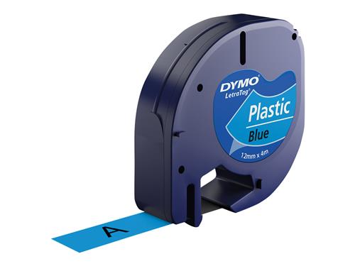 Tape LetraTag plastic 12mmx4m blå