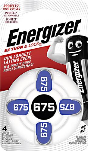 Energizer Hearing Aid Zinc Air 675 Battery (4 pack)
