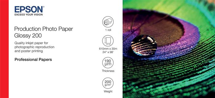 24\'\' Production Photo Paper Glossy 200g 30m