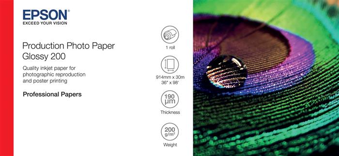 36\'\' Production Photo Paper Glossy 200g 30m
