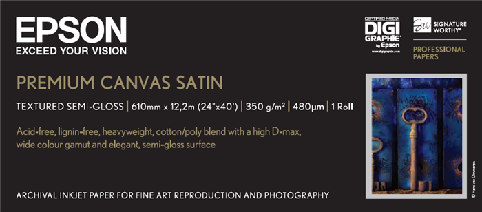 24\'\' Premium Canvas Satin Roll 350g 12,2m