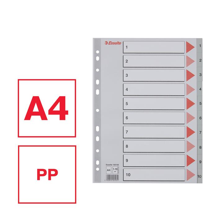 Register PP A4 1-10 grå