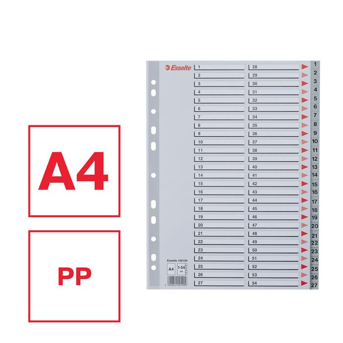 Register PP A4 1-54 grå