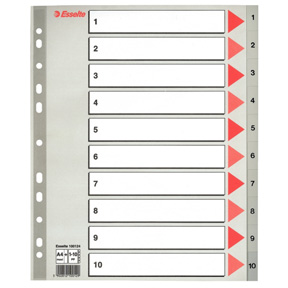 Register PP A4 maxi 1-10 grå