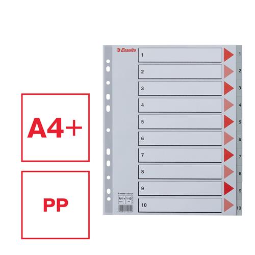 Register PP A4 maxi 1-10 grå